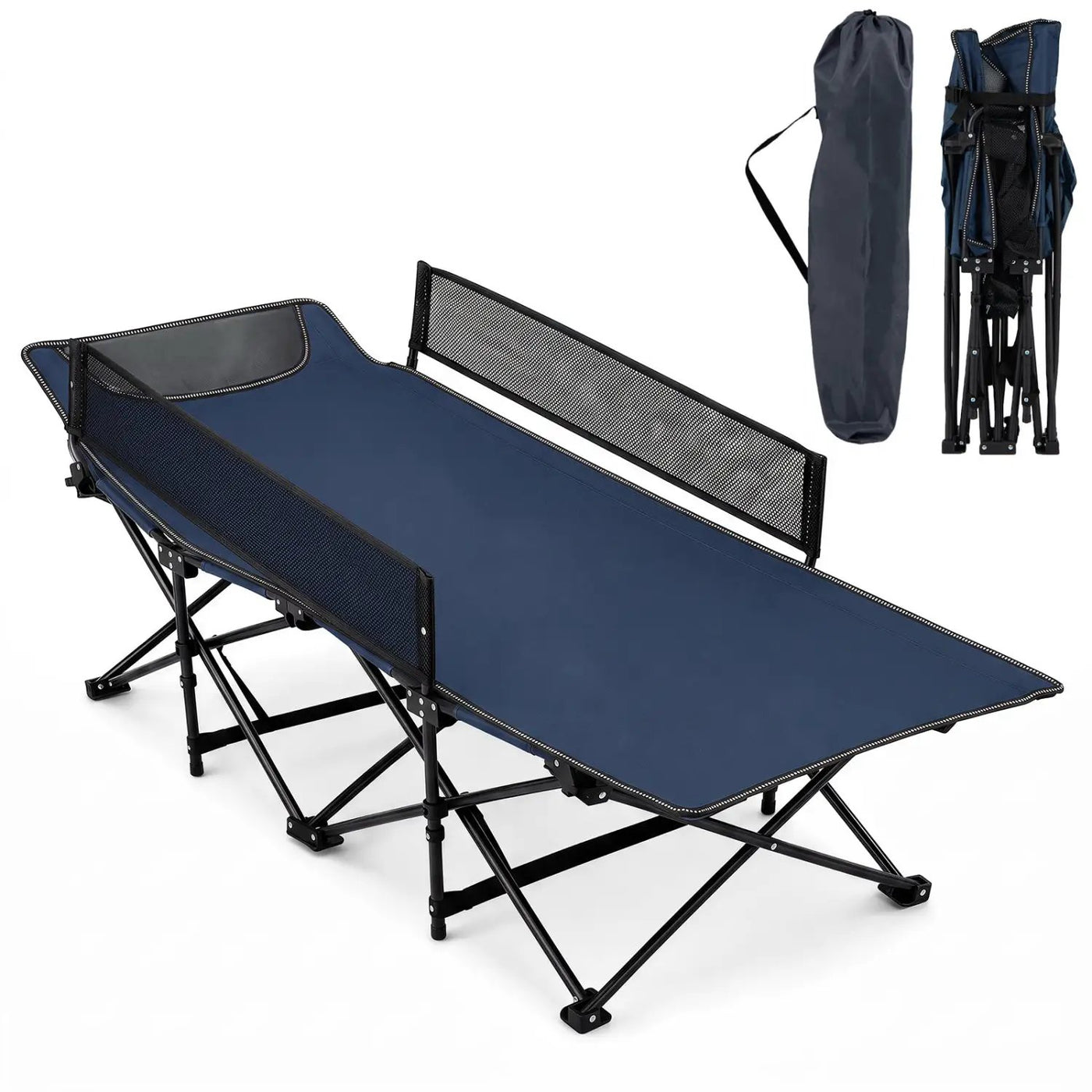Portable Folding Camping Cot with Guardrail - 330 lbs Capacity by DirectDeals