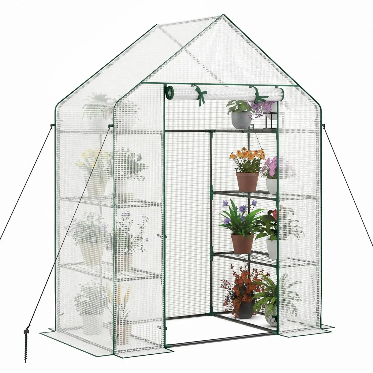 Portable Walk-in Greenhouse with 3 Tiers and 6 Shelves by DirectDeals