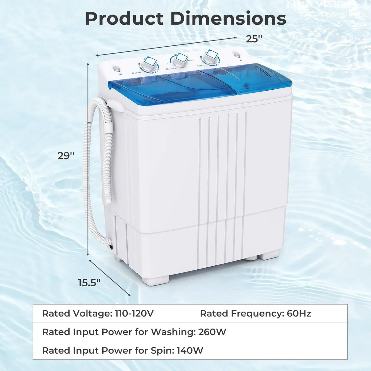 Portable Washing Machine with Built-in Drain Pump, photo 12 of 24