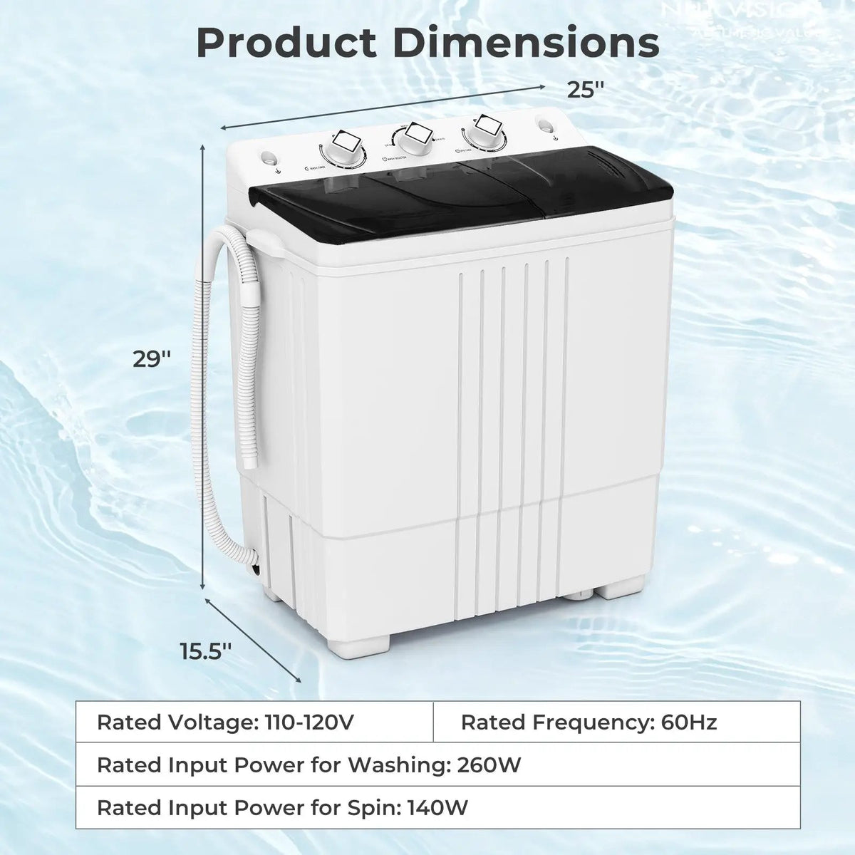 Portable Washing Machine with Built-in Drain Pump, photo 2 of 24