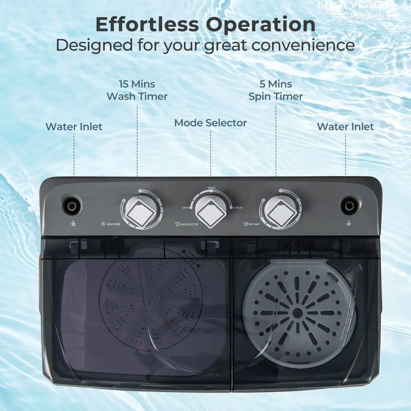Portable Washing Machine with Built-in Drain Pump by DirectDeals