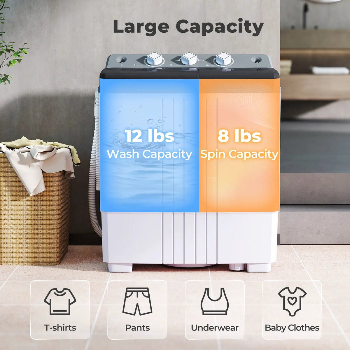Portable Washing Machine with Built-in Drain Pump, photo 11 of 24
