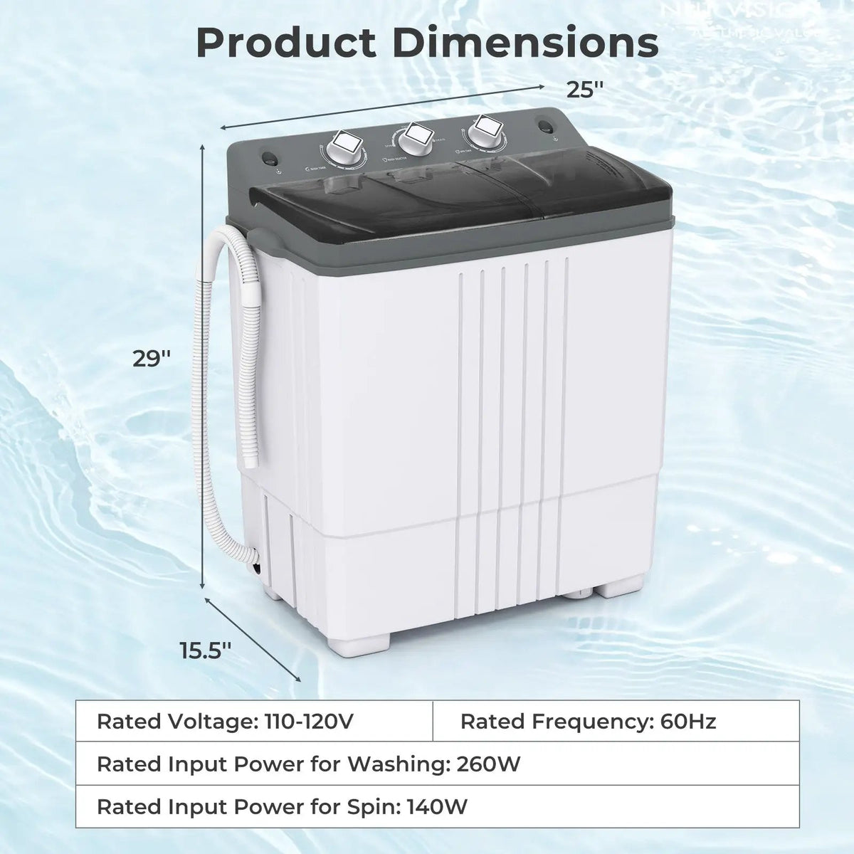 Portable Washing Machine with Built-in Drain Pump, photo 3 of 24
