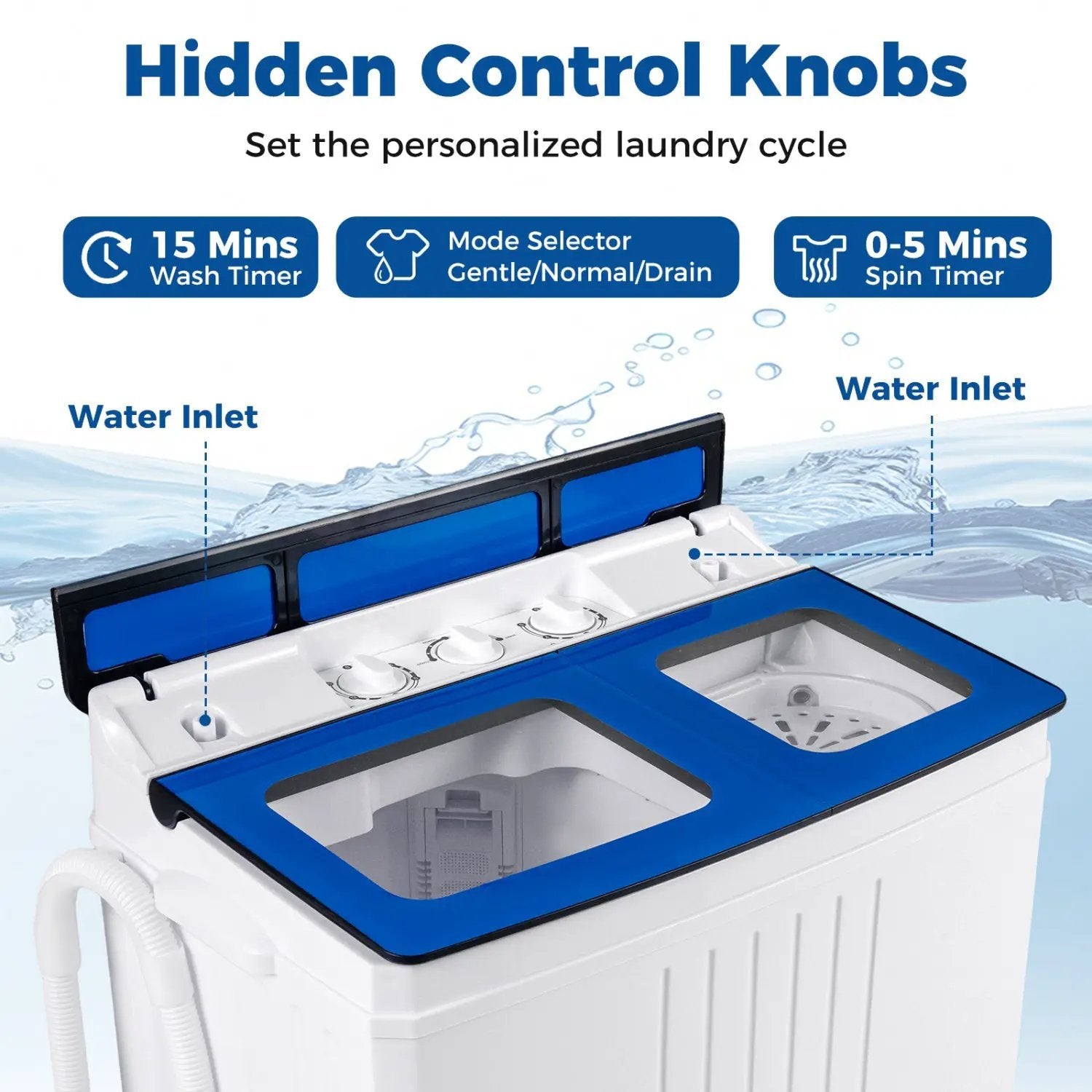 Portable Washing Machine 18 lbs Mini Laundry Machine with 11 LBS Washer by DirectDeals