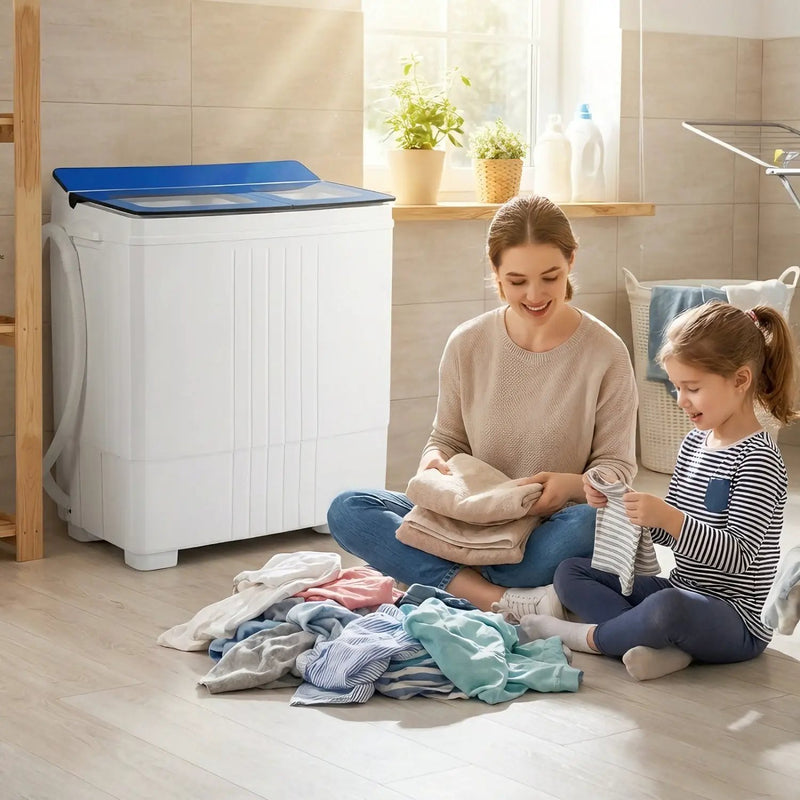 Portable Washing Machine 18 lbs Mini Laundry Machine with 11 LBS Washer by DirectDeals