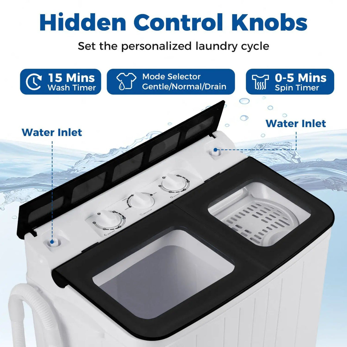 Portable Washing Machine 18 lbs Mini Laundry Machine with 11 LBS Washer, photo 21 of 24