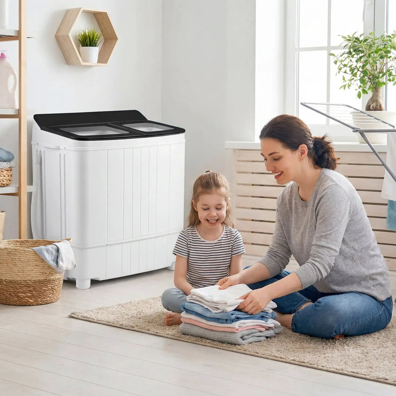 Portable Washing Machine 18 lbs Mini Laundry Machine with 11 LBS Washer by DirectDeals