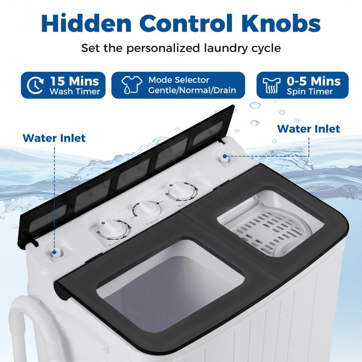 Portable Washing Machine 18 lbs Mini Laundry Machine with 11 LBS Washer, photo 19 of 24