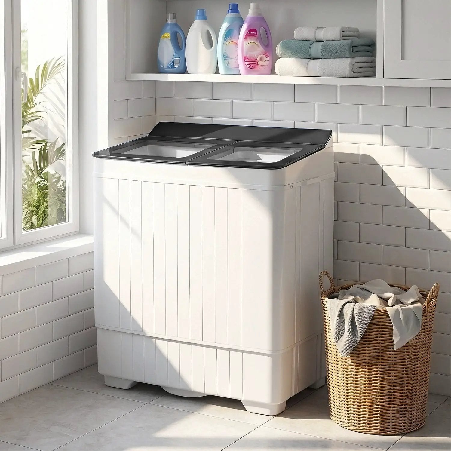 Portable Washing Machine with 18 LBS Washer and 8 LBS Spinner Combo by DirectDeals
