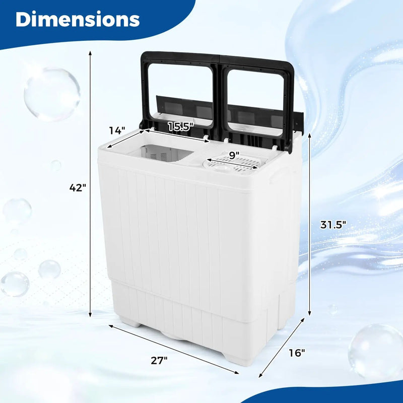 Portable Washing Machine with 18 LBS Washer and 8 LBS Spinner Combo by DirectDeals