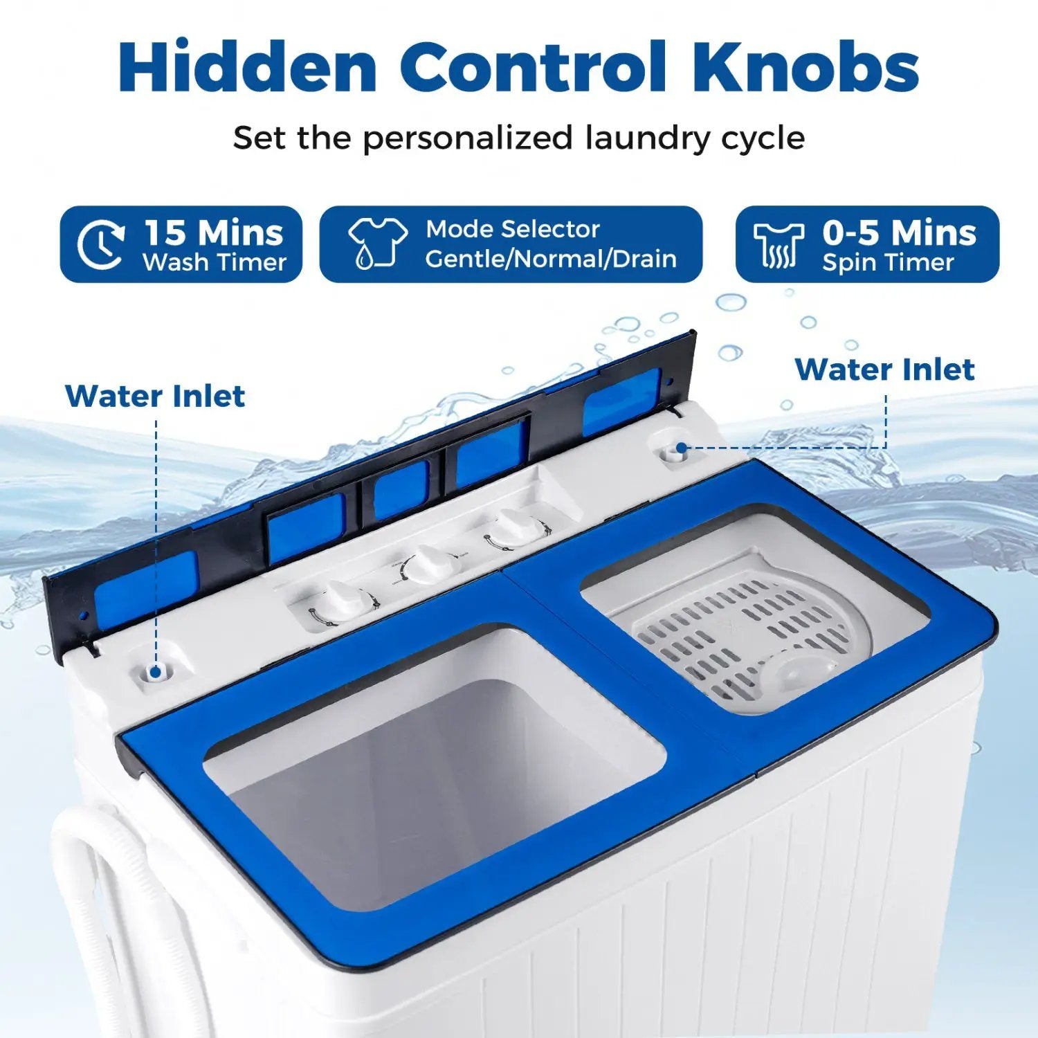 Portable Washing Machine with 18 LBS Washer and 8 LBS Spinner Combo by DirectDeals