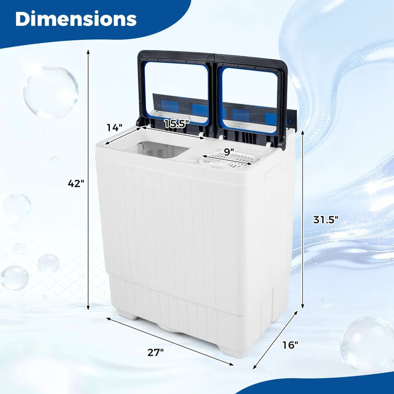 Portable Washing Machine with 18 LBS Washer and 8 LBS Spinner Combo by DirectDeals