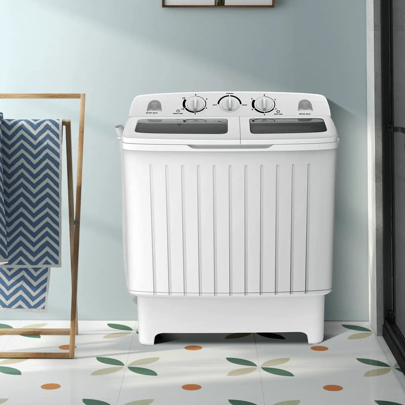 20 lbs Portable Washing Machine with Built-in Gravity Drain-Gray by DirectDeals