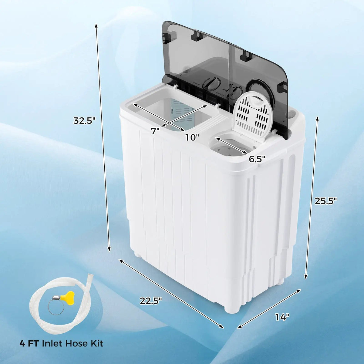 17.6 lbs Portable Washing Machine with Drain Pump, photo 5 of 9
