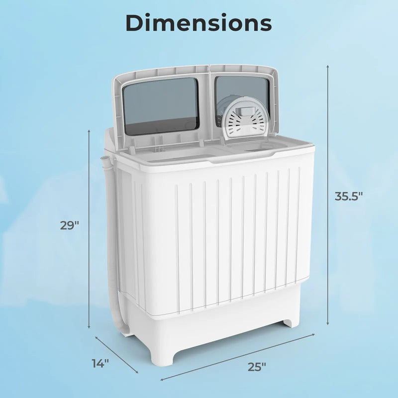 20 lbs Portable Washing Machine with Built-in Gravity Drain-Gray by DirectDeals
