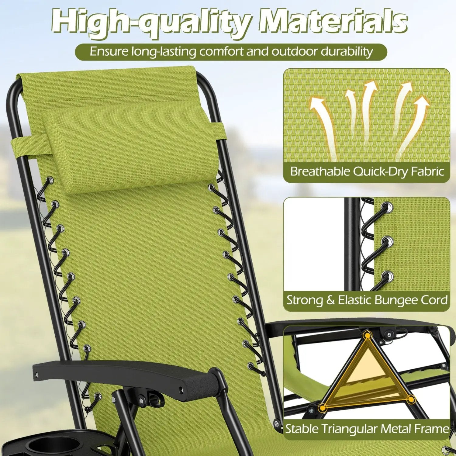 Zero Gravity Recliner Chair with Cup Holder and Pillow by DirectDeals