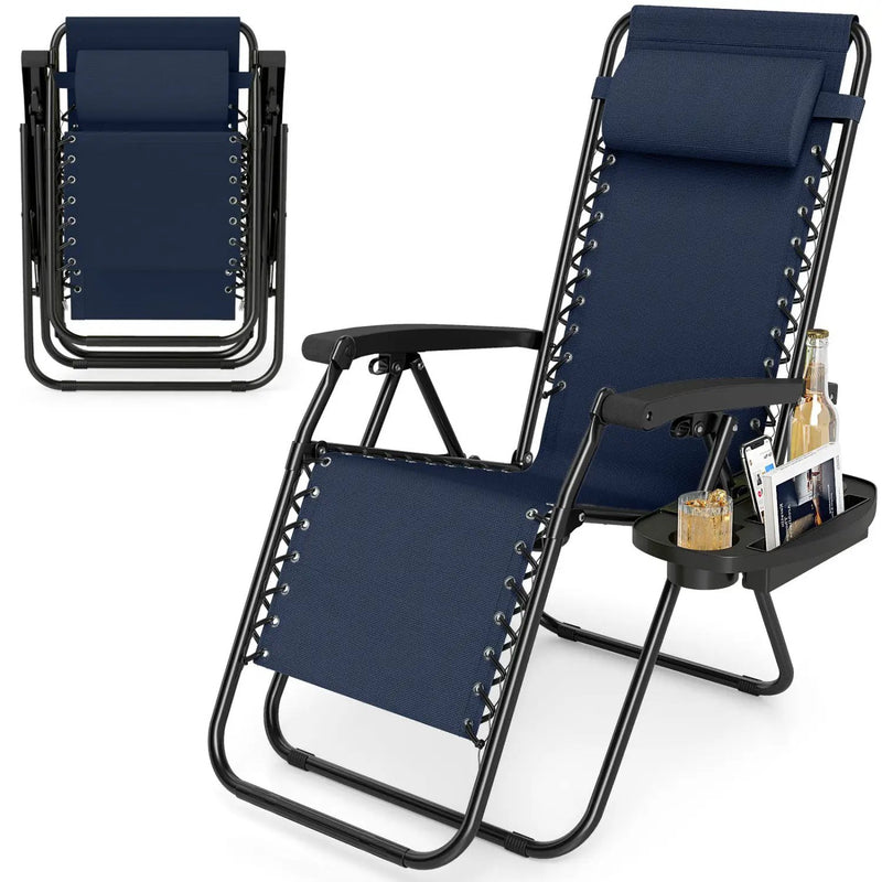 Zero Gravity Recliner Chair with Cup Holder and Pillow by DirectDeals