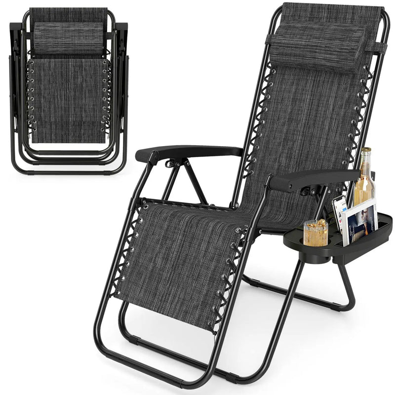 Zero Gravity Recliner Chair with Cup Holder and Pillow by DirectDeals