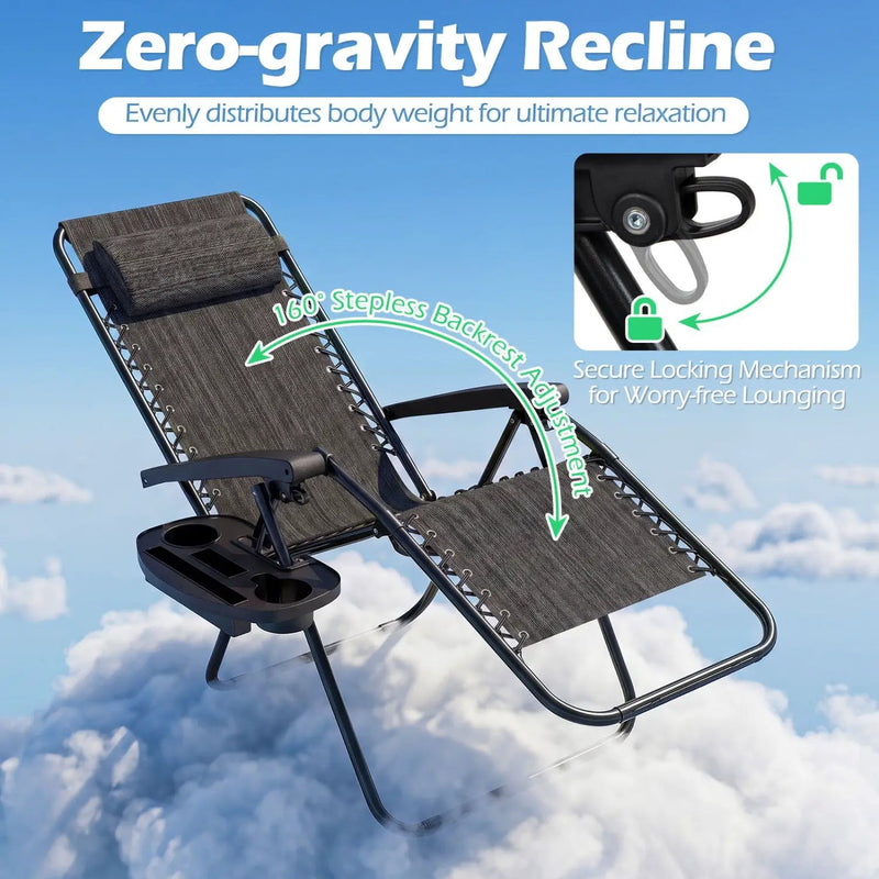Zero Gravity Recliner Chair with Cup Holder and Pillow by DirectDeals