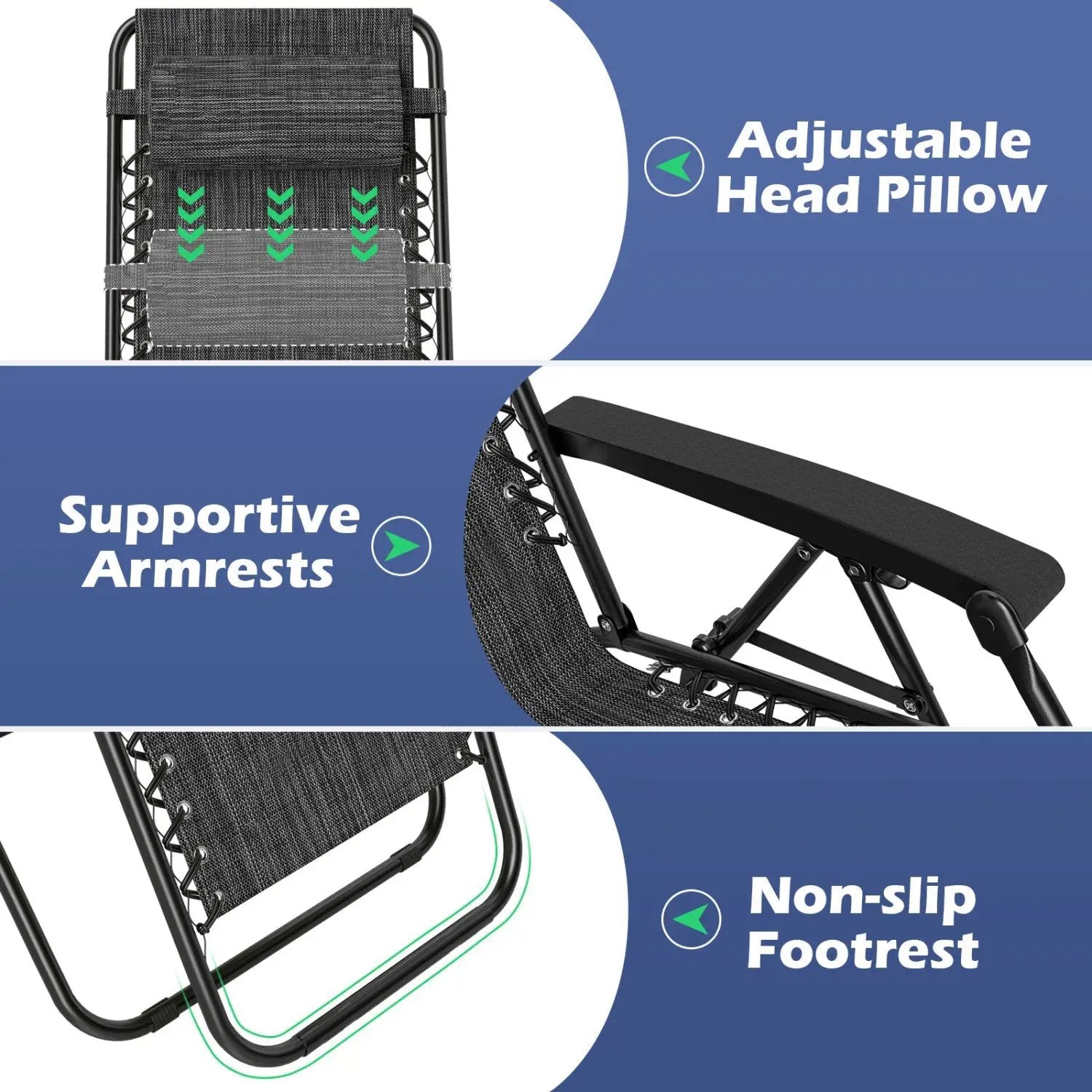 Zero Gravity Recliner Chair with Cup Holder and Pillow by DirectDeals