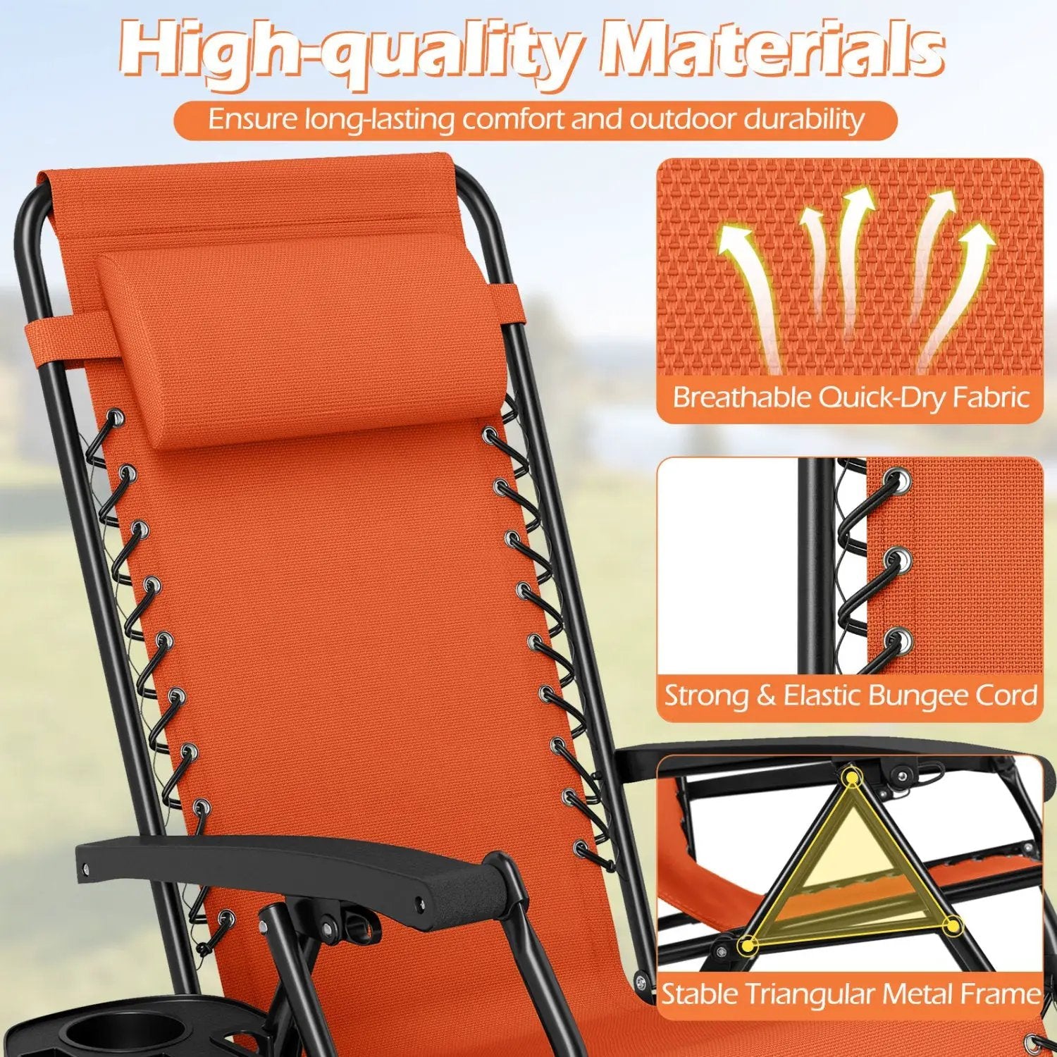 Zero Gravity Recliner Chair with Cup Holder and Pillow by DirectDeals