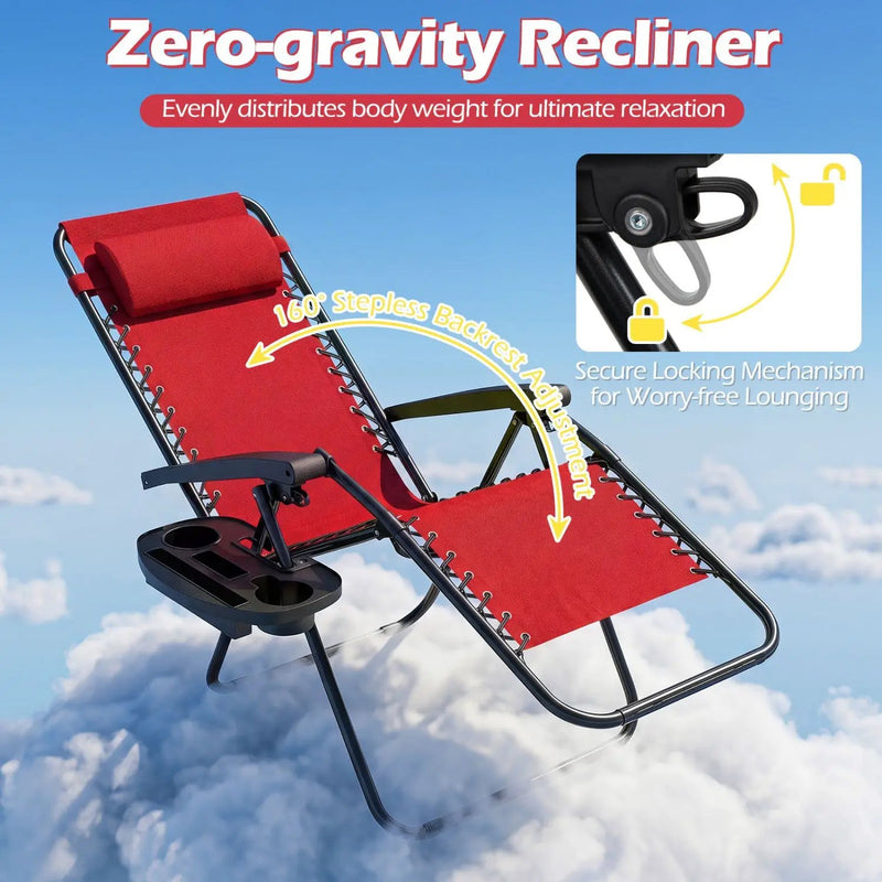 Zero Gravity Recliner Chair with Cup Holder and Pillow by DirectDeals