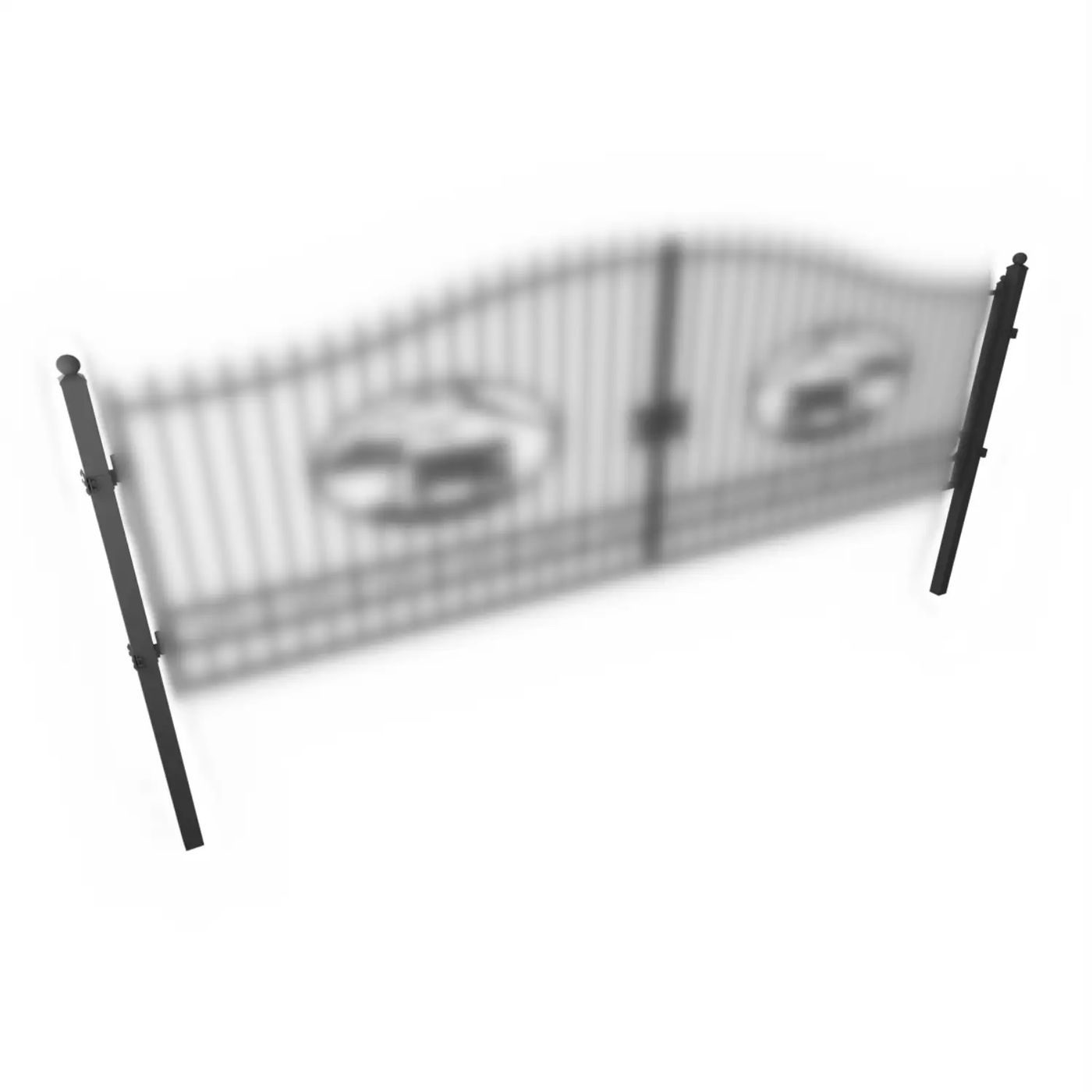 10'x4"x4" Gate Post with Brackets for Dual Swing Driveway Gates, Set of 2 by Chery Industrial