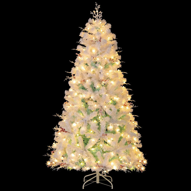 Pre-Lit Artificial Christmas Tree with Snow Flocked Branch Tips by DirectDeals