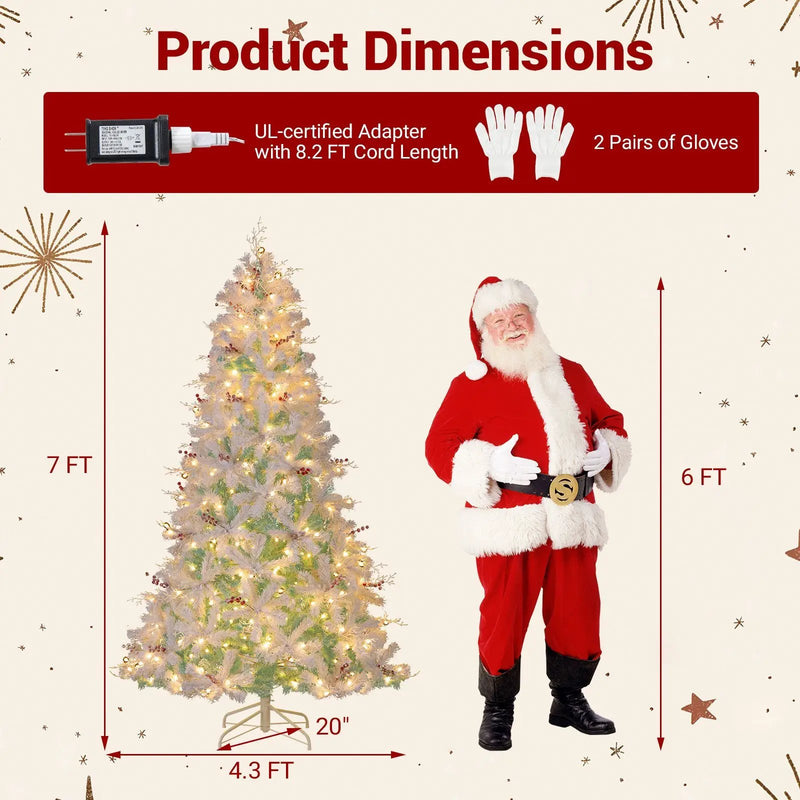 Pre-Lit Artificial Christmas Tree with Snow Flocked Branch Tips by DirectDeals