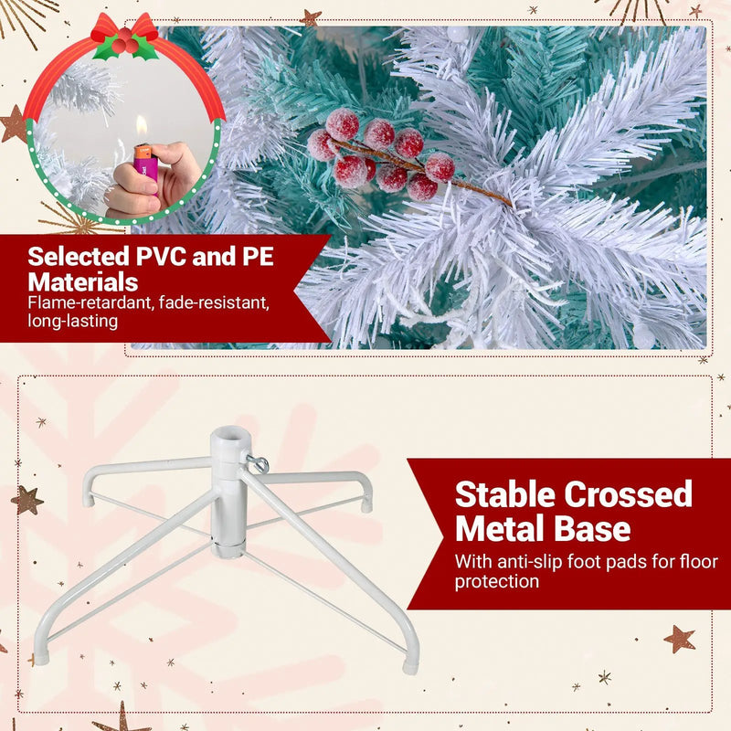 Pre-Lit Artificial Christmas Tree with Snow Flocked Branch Tips by DirectDeals