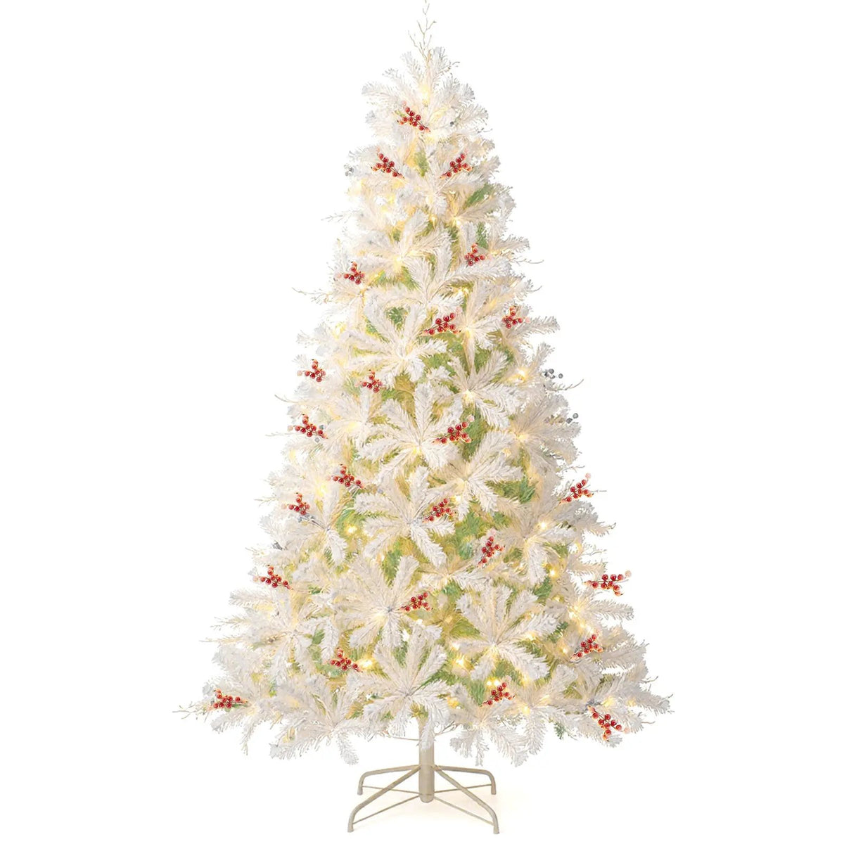 Pre-Lit Artificial Christmas Tree with Snow Flocked Branch Tips, photo 12 of 16