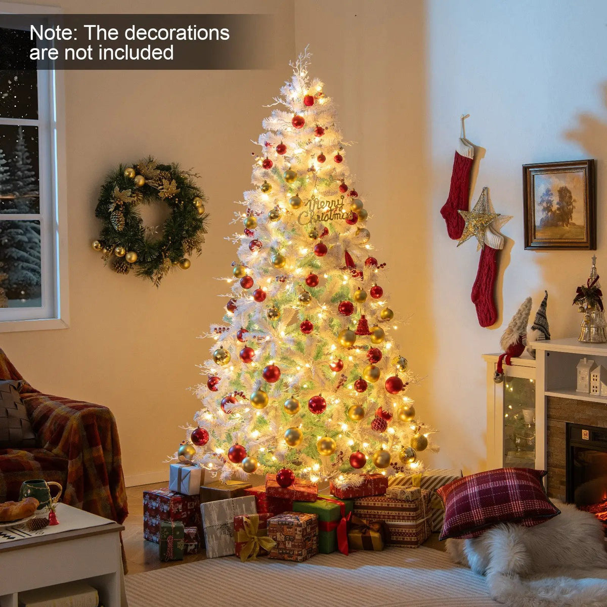 Pre-Lit Artificial Christmas Tree with Snow Flocked Branch Tips, photo 6 of 16
