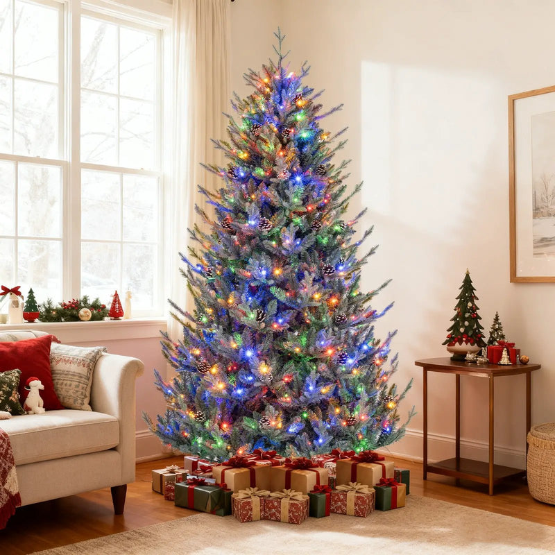 Pre-Lit Artificial Christmas Tree with Multicolored LED Lights-M by DirectDeals