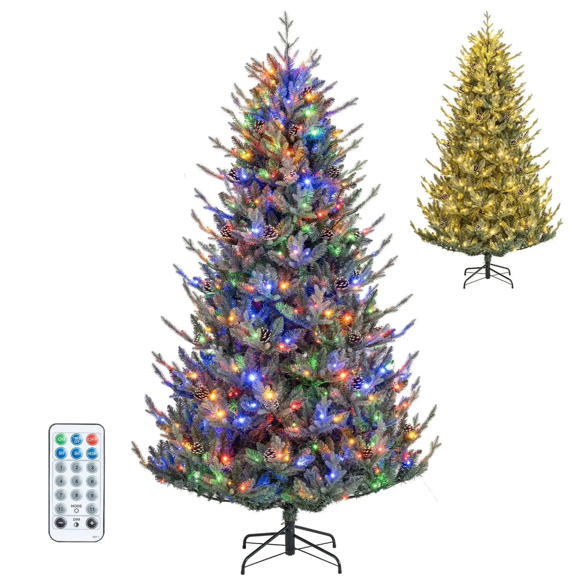 Pre-Lit Artificial Christmas Tree with Multicolored LED Lights-M, photo 3 of 8