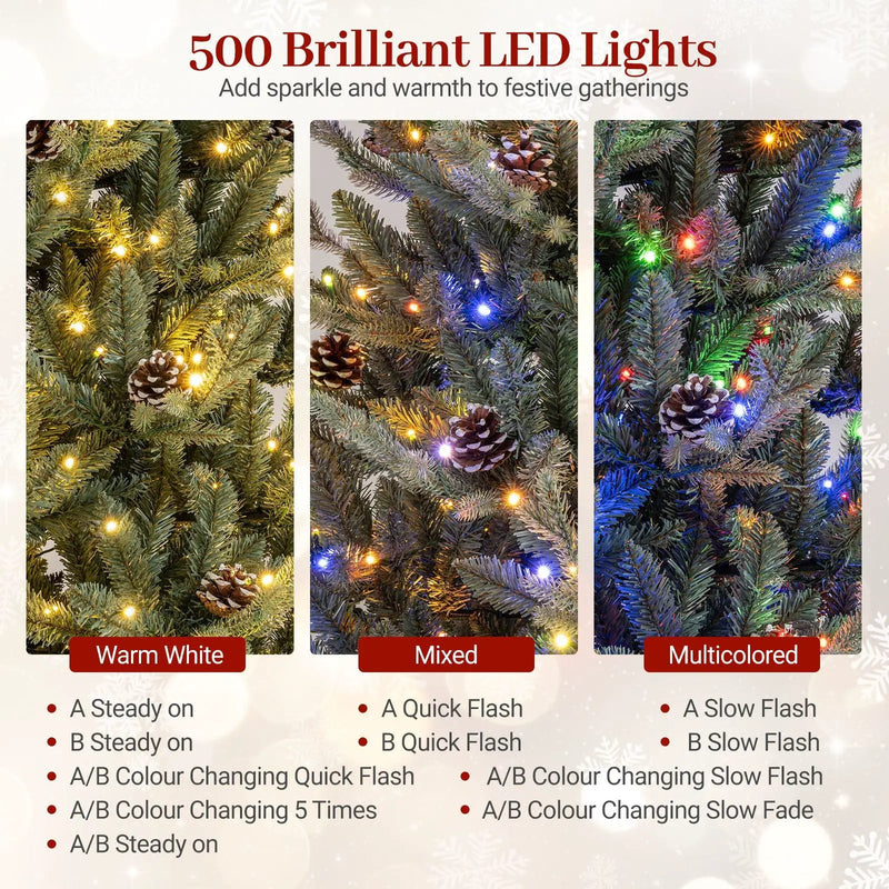 Pre-Lit Artificial Christmas Tree with Multicolored LED Lights-M by DirectDeals