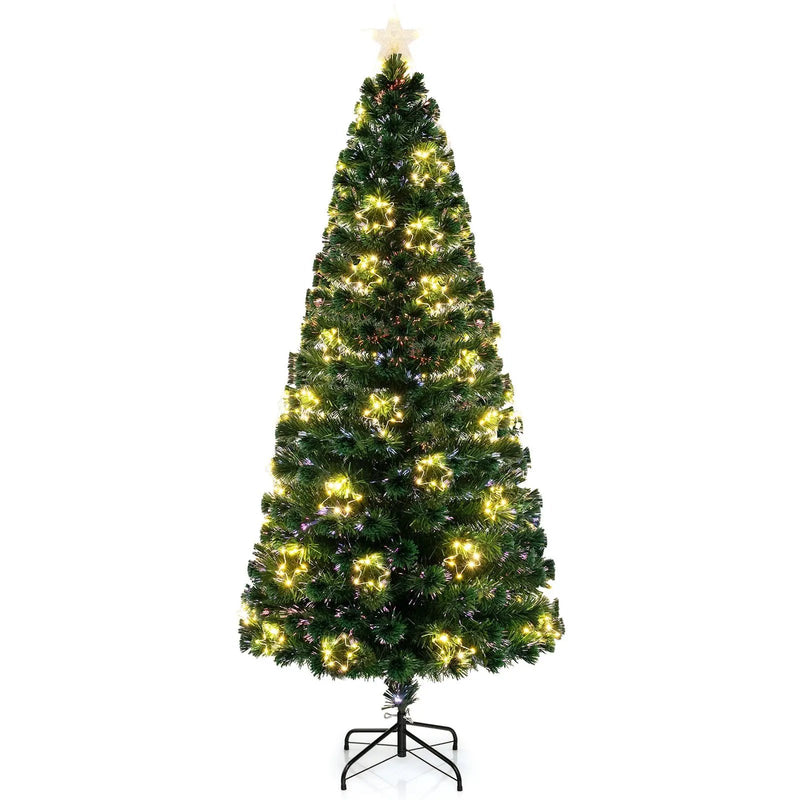 Pre-Lit Artificial Xmas Tree with Top Star and Branch Tips by DirectDeals