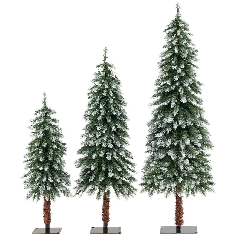 Pre-Lit Christmas Tree Set of 3 - Snowy and Slim by DirectDeals