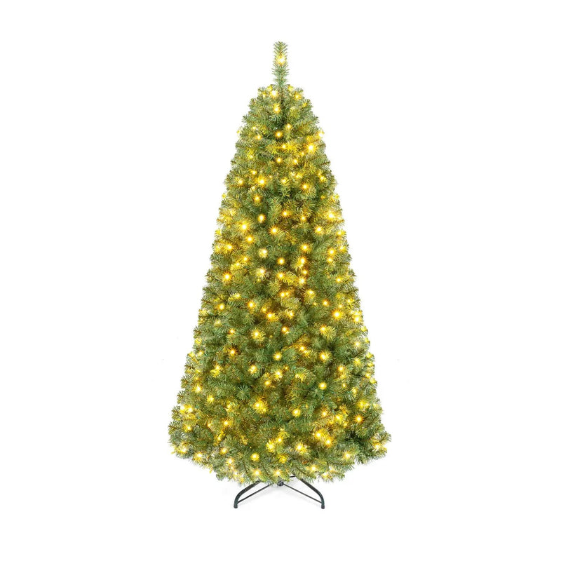 6-8 Ft Pre-Lit Artificial Christmas Tree with Remote Control by DirectDeals