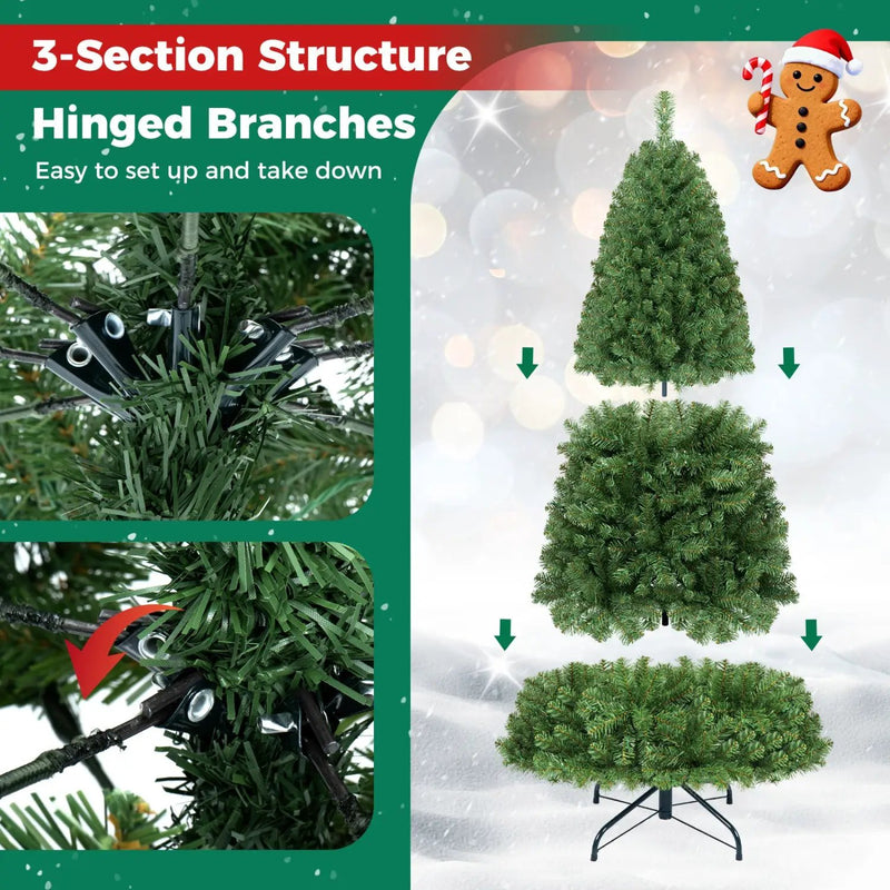 6-8 Ft Pre-Lit Artificial Christmas Tree with Remote Control by DirectDeals