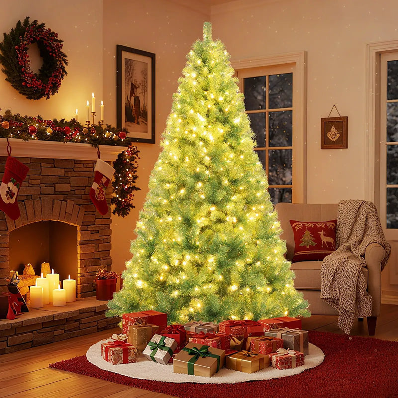 Pre-Lit Tinsel Christmas Tree Artificial Xmas Tree Home Office Party Seasonal Holiday Decoration by DirectDeals