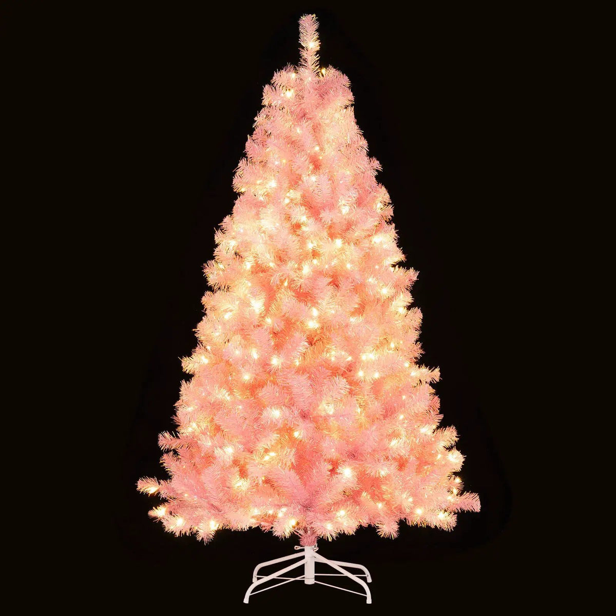 Pre-Lit Tinsel Christmas Tree Artificial Xmas Tree with Lush Branch Tips Holiday Decoration, photo 10 of 16