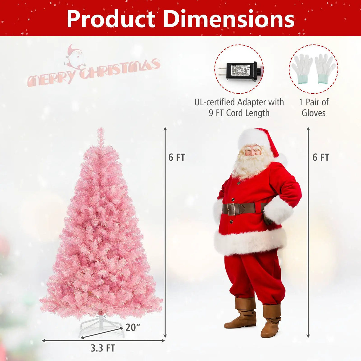 Pre-Lit Tinsel Christmas Tree Artificial Xmas Tree with Lush Branch Tips Holiday Decoration, photo 8 of 16