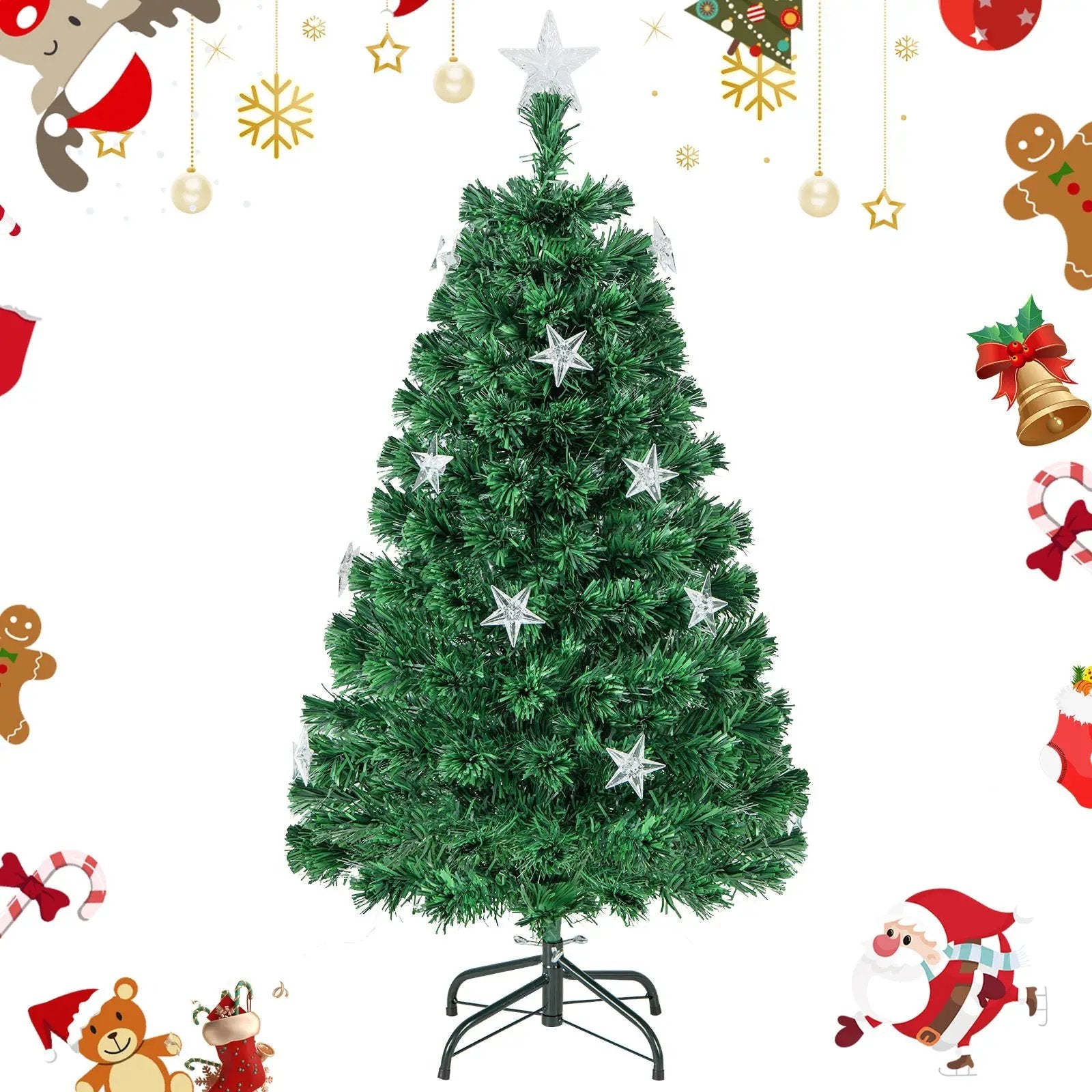Prelit Fiber Optic Christmas Tree with Warm White Lights by DirectDeals