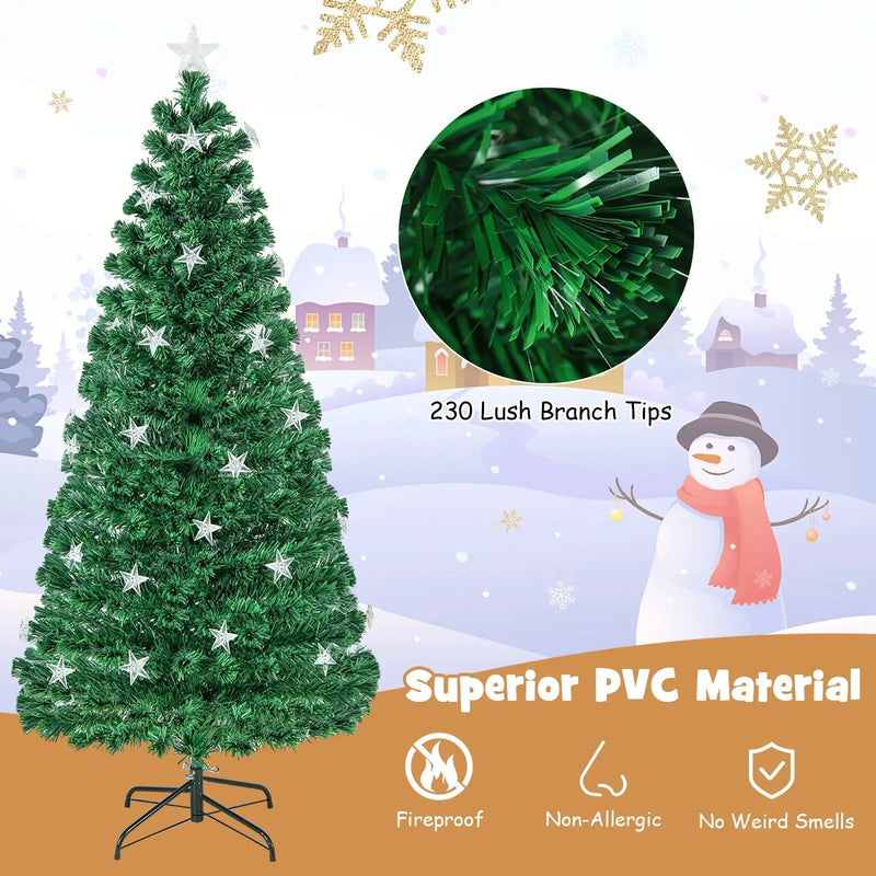 Prelit Fiber Optic Christmas Tree with Warm White Lights by DirectDeals