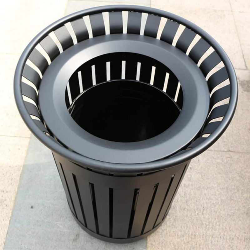 Premium Heavy-Duty Extra Large Outdoor Commercial Metal Slat Garbage Trash Can (SAK48591) by SAKSBY WHOLESALE