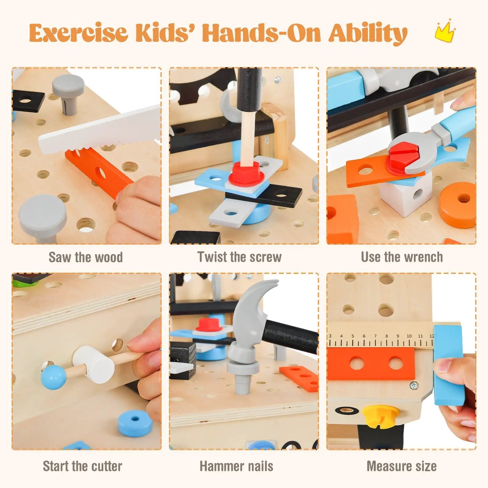 Pretend Play Workbench with Tools Set and Realistic Accessories by DirectDeals