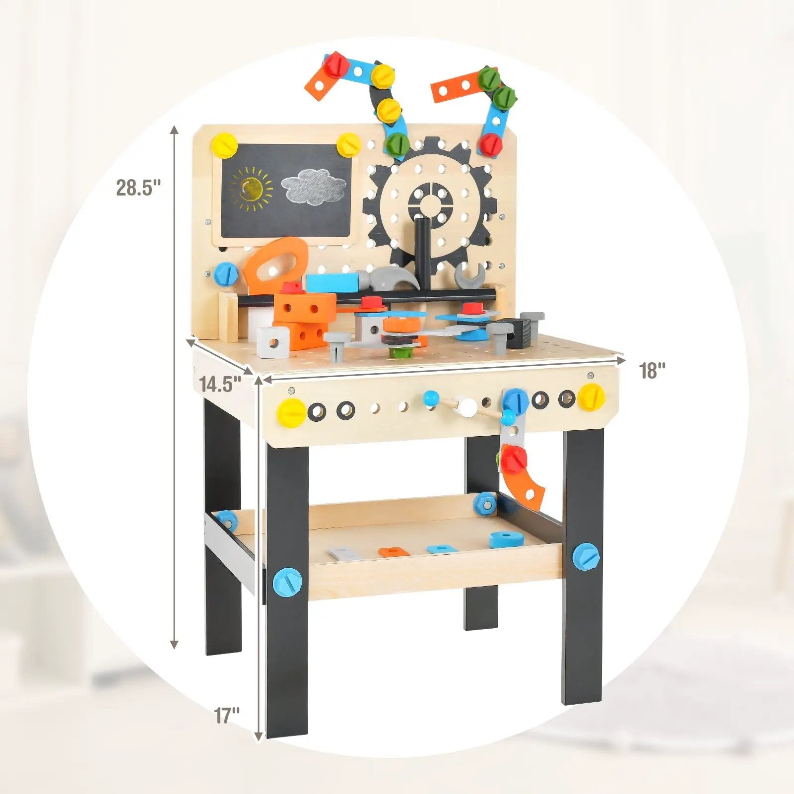 Pretend Play Workbench with Tools Set and Realistic Accessories by DirectDeals