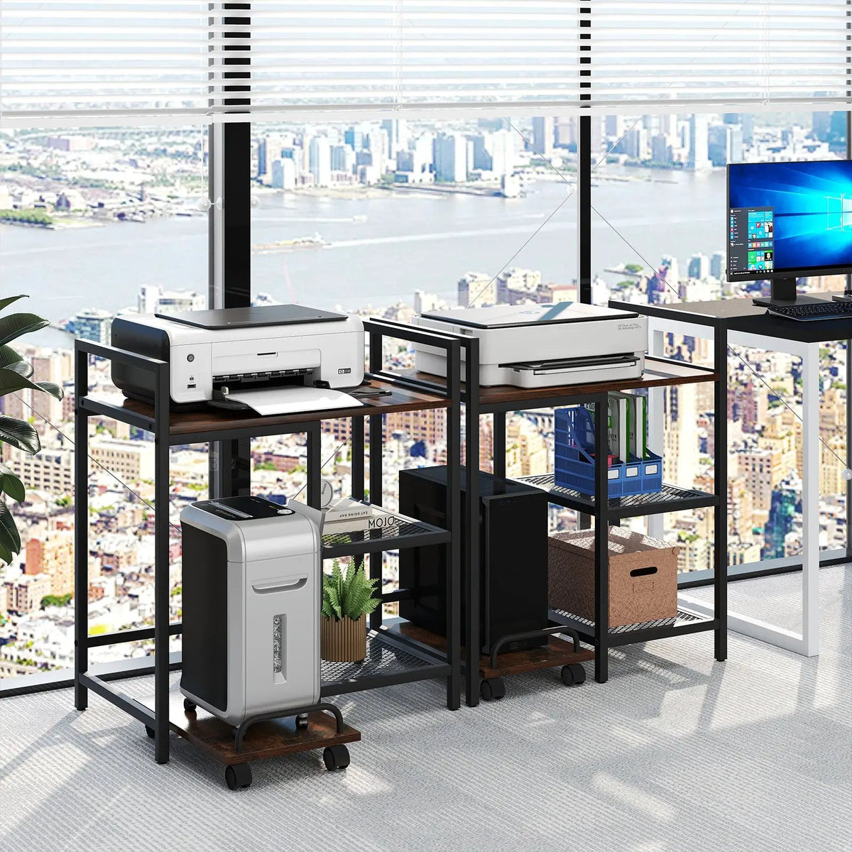Printer Stand with Charging Station and Storage Shelves, photo 12 of 16