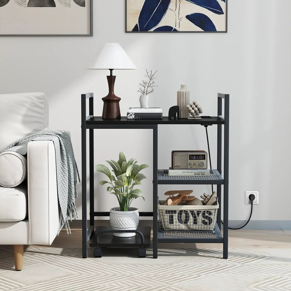 Printer Stand with Charging Station and Storage Shelves, photo 3 of 16