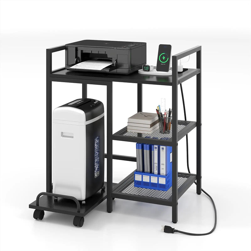 Printer Stand with Charging Station and Storage Shelves by DirectDeals